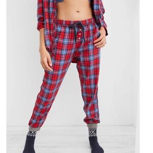 Aerie Red and Blue Plaid pj Jogger Pants